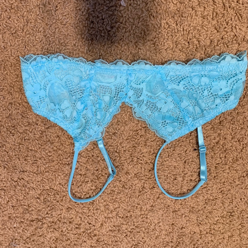 Never work light blue bralette